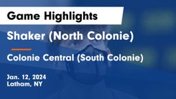 Shaker  (North Colonie) vs Colonie Central  (South Colonie) Game Highlights - Jan. 12, 2024