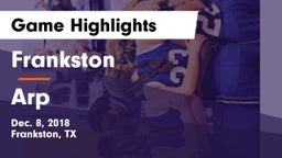 Frankston  vs Arp  Game Highlights - Dec. 8, 2018