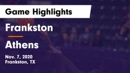 Frankston  vs Athens  Game Highlights - Nov. 7, 2020