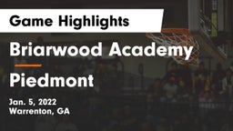 Briarwood Academy  vs Piedmont Game Highlights - Jan. 5, 2022