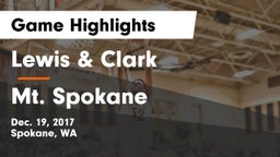 Lewis & Clark  vs Mt. Spokane Game Highlights - Dec. 19, 2017