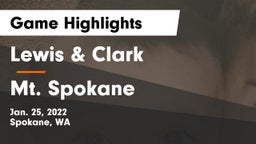 Lewis & Clark  vs Mt. Spokane Game Highlights - Jan. 25, 2022
