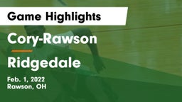 Cory-Rawson  vs Ridgedale  Game Highlights - Feb. 1, 2022