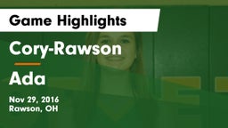 Cory-Rawson  vs Ada  Game Highlights - Nov 29, 2016