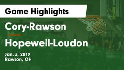 Cory-Rawson  vs Hopewell-Loudon  Game Highlights - Jan. 3, 2019