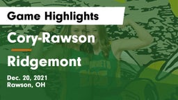Cory-Rawson  vs Ridgemont  Game Highlights - Dec. 20, 2021