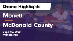 Monett  vs McDonald County  Game Highlights - Sept. 28, 2020