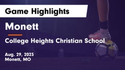 Monett  vs College Heights Christian School Game Highlights - Aug. 29, 2023