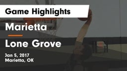 Marietta  vs Lone Grove  Game Highlights - Jan 5, 2017