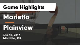 Marietta  vs Plainview Game Highlights - Jan 10, 2017