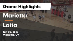 Marietta  vs Latta Game Highlights - Jan 20, 2017
