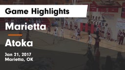 Marietta  vs Atoka  Game Highlights - Jan 21, 2017