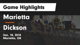 Marietta  vs Dickson  Game Highlights - Jan. 18, 2018