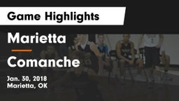 Marietta  vs Comanche Game Highlights - Jan. 30, 2018