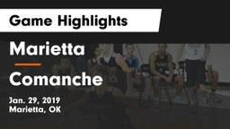 Marietta  vs Comanche  Game Highlights - Jan. 29, 2019