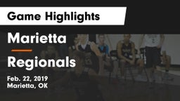 Marietta  vs Regionals Game Highlights - Feb. 22, 2019