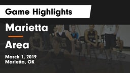 Marietta  vs Area Game Highlights - March 1, 2019