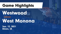 Westwood  vs West Monona  Game Highlights - Jan. 12, 2021