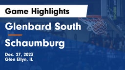 Glenbard South  vs Schaumburg  Game Highlights - Dec. 27, 2023