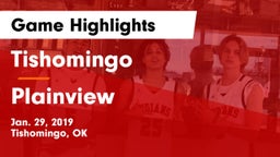 Tishomingo  vs Plainview Game Highlights - Jan. 29, 2019