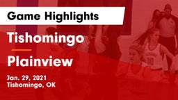 Tishomingo  vs Plainview  Game Highlights - Jan. 29, 2021