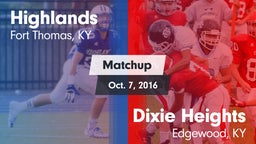 Matchup: Highlands High vs. Dixie Heights  2016