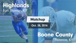 Matchup: Highlands High vs. Boone County  2016