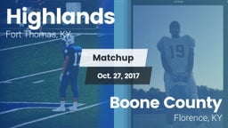 Matchup: Highlands vs. Boone County  2017