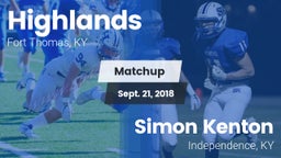 Matchup: Highlands vs. Simon Kenton  2018