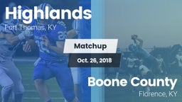 Matchup: Highlands vs. Boone County  2018