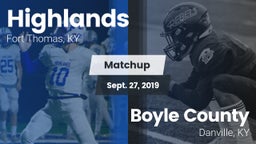 Matchup: Highlands vs. Boyle County  2019
