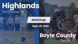 Matchup: Highlands vs. Boyle County  2020