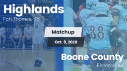 Matchup: Highlands vs. Boone County  2020