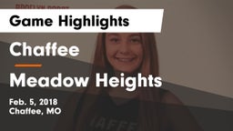 Chaffee  vs Meadow Heights Game Highlights - Feb. 5, 2018