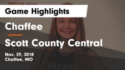 Chaffee  vs Scott County Central Game Highlights - Nov. 29, 2018