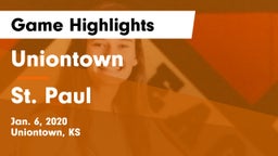 Uniontown  vs St. Paul Game Highlights - Jan. 6, 2020