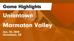 Uniontown  vs Marmaton Valley  Game Highlights - Jan. 25, 2020