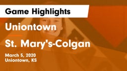 Uniontown  vs St. Mary's-Colgan  Game Highlights - March 5, 2020