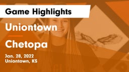 Uniontown  vs Chetopa  Game Highlights - Jan. 28, 2022