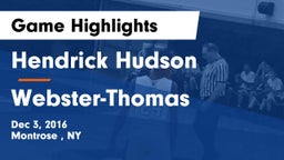 Hendrick Hudson  vs Webster-Thomas  Game Highlights - Dec 3, 2016