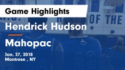 Hendrick Hudson  vs Mahopac Game Highlights - Jan. 27, 2018