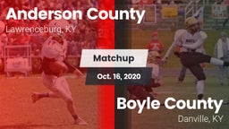 Matchup: Anderson County vs. Boyle County  2020