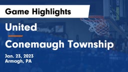 United  vs Conemaugh Township  Game Highlights - Jan. 23, 2023