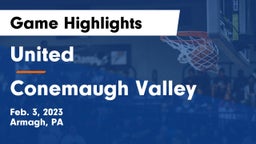 United  vs Conemaugh Valley  Game Highlights - Feb. 3, 2023