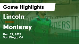 Lincoln  vs Monterey  Game Highlights - Dec. 29, 2023