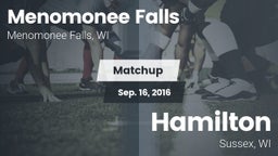 Matchup: Menomonee Falls vs. Hamilton  2016