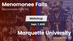 Matchup: Menomonee Falls vs. Marquette University  2018