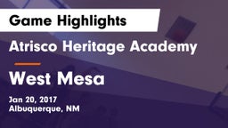 Atrisco Heritage Academy  vs West Mesa  Game Highlights - Jan 20, 2017