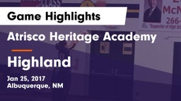 Atrisco Heritage Academy  vs Highland  Game Highlights - Jan 25, 2017