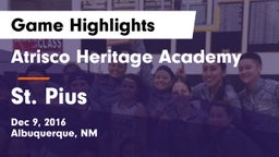 Atrisco Heritage Academy  vs St. Pius Game Highlights - Dec 9, 2016
